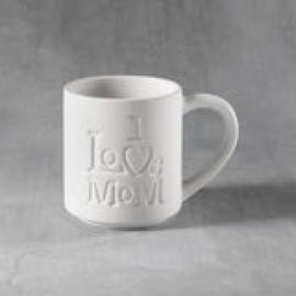 Ceramic Bisque I Love Mom Mug